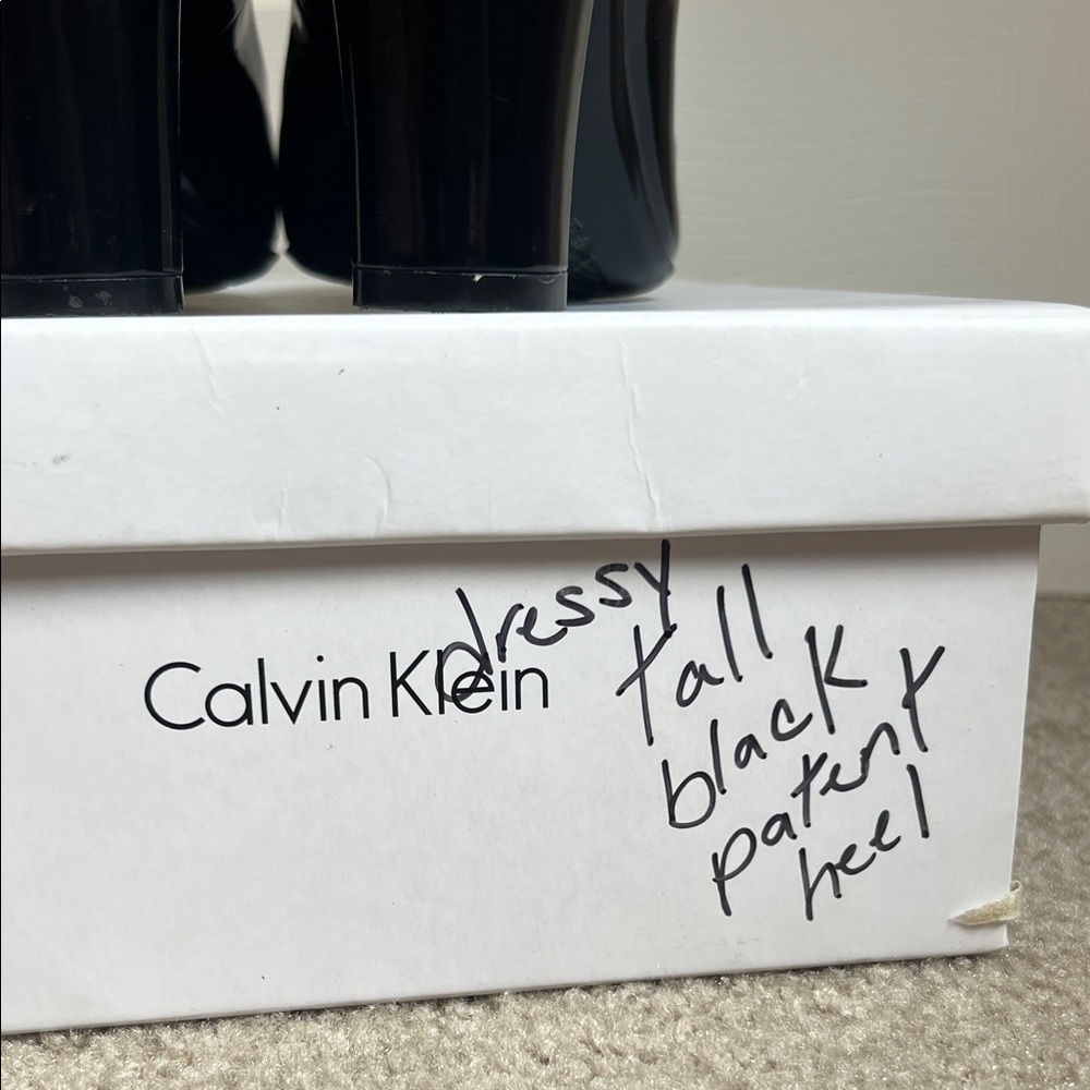 Calvin Klein Chunky Patent 4” Heels “Olive” - Picture 8 of 8